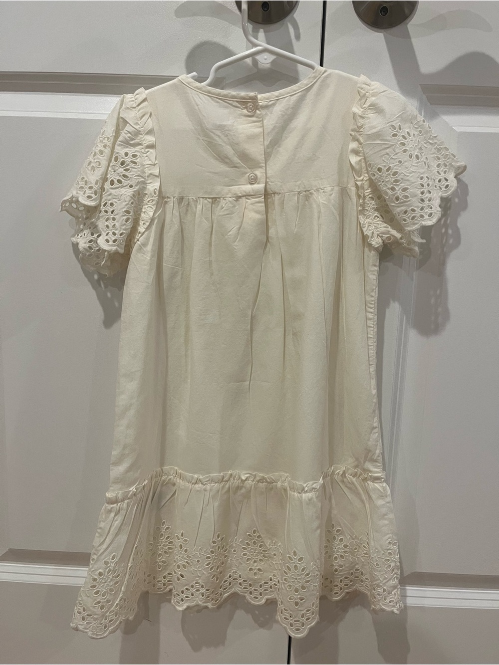 GAP Cream Eyelet Puff Sleeve Dress for Girls